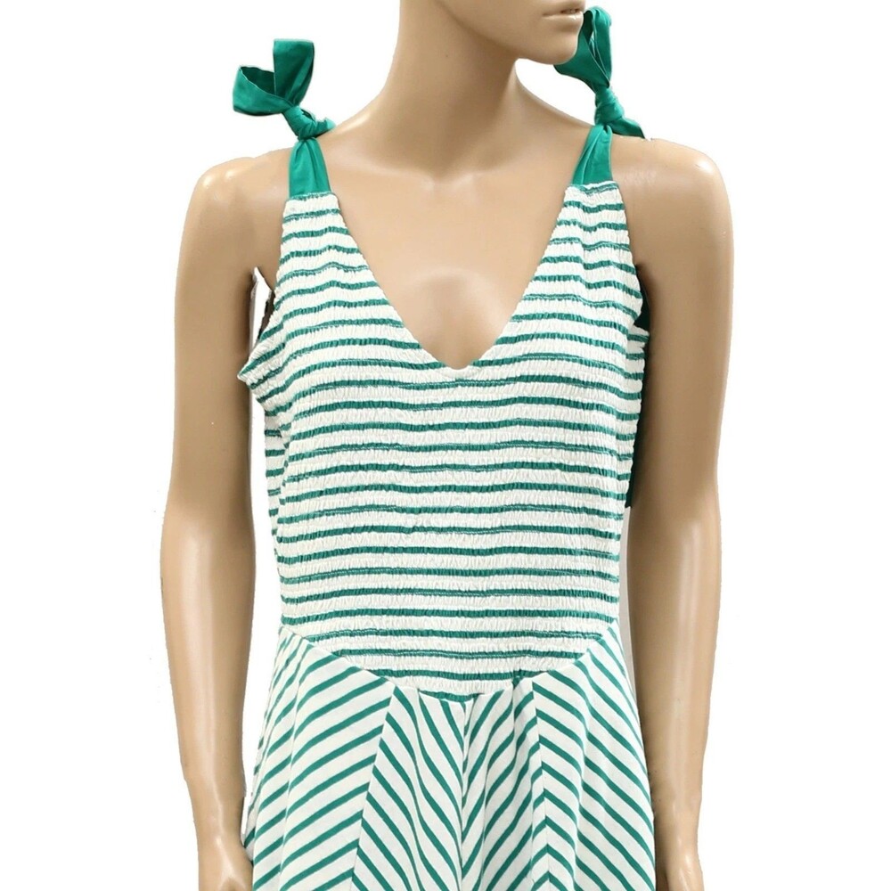 Free People Free-Est Cecelia Midi Dress Striped Printed Smocked Cotton XS 287916 - Picture 6 of 6